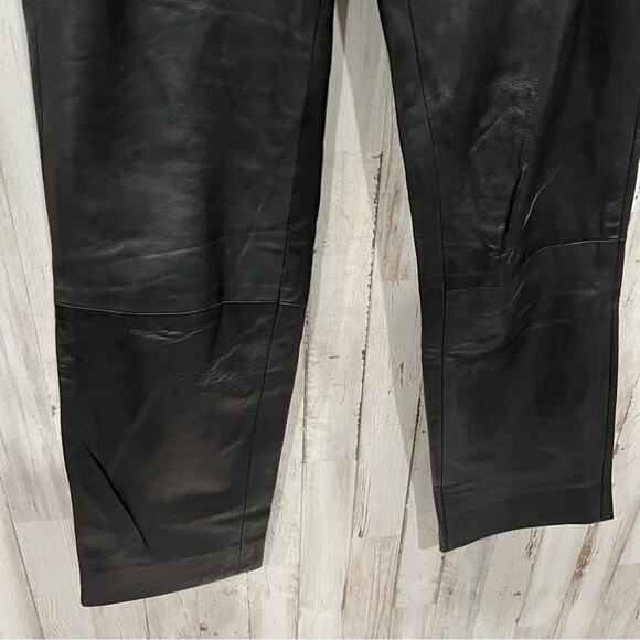 SEA New York Black Lambskin Leather Slim Leg Ankle Pants NO SIZE TAG - Picture 6 of 10